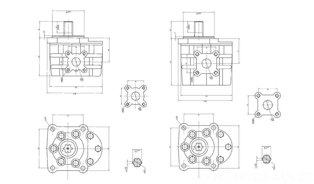 NSH-10 10 cc/dev Hidrolik Dişli Pompa drawing image