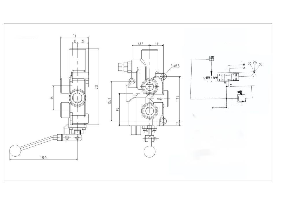 P81 Manuel 1 Makara Kütük Ayırma Valfi drawing image