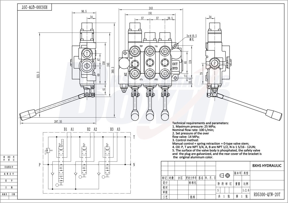 Seeking Global Distributors and Wholesalers for RD5300NPT-QTW-2OT Hydraulic Valves drawing image
