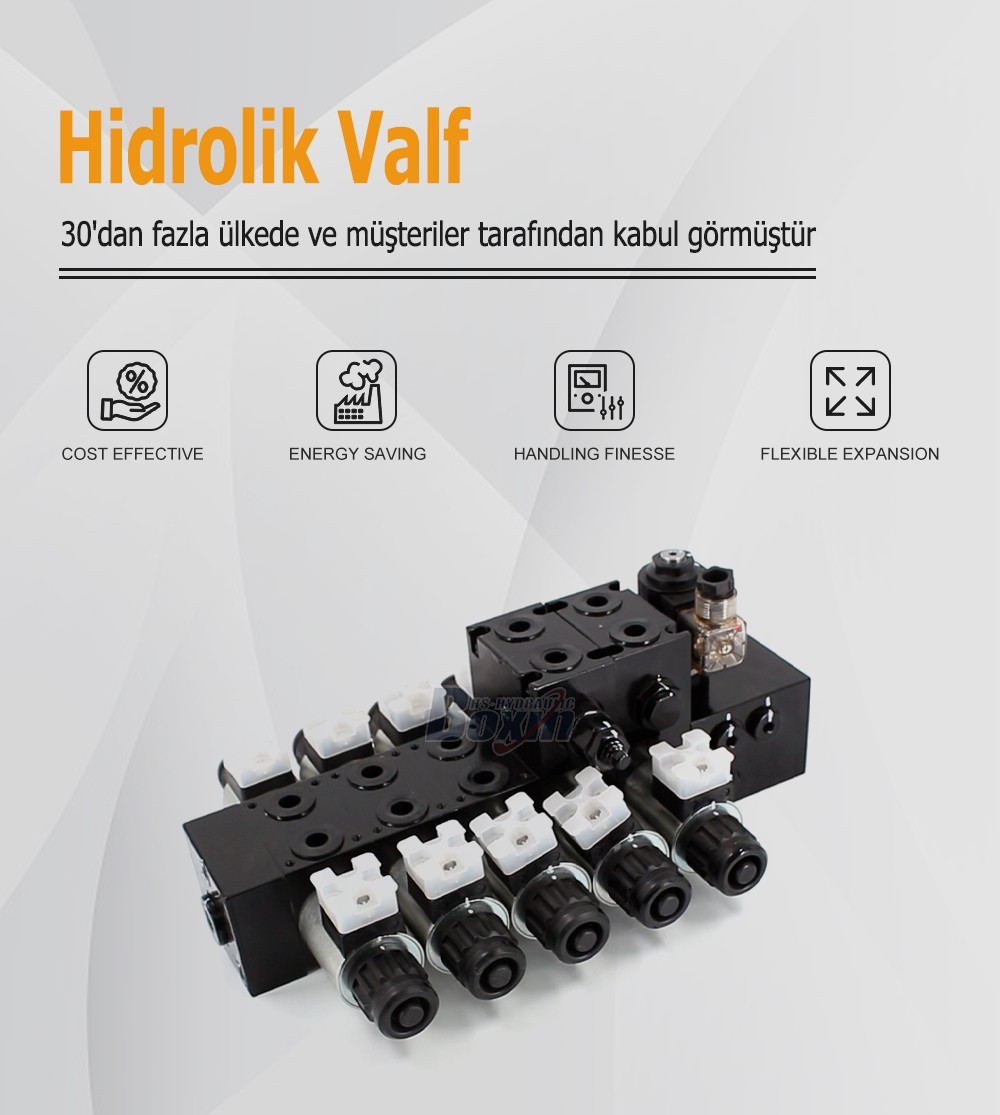 Large Scale Production DCV56-H Solenoid 5 Spool Sectional Control Valves
