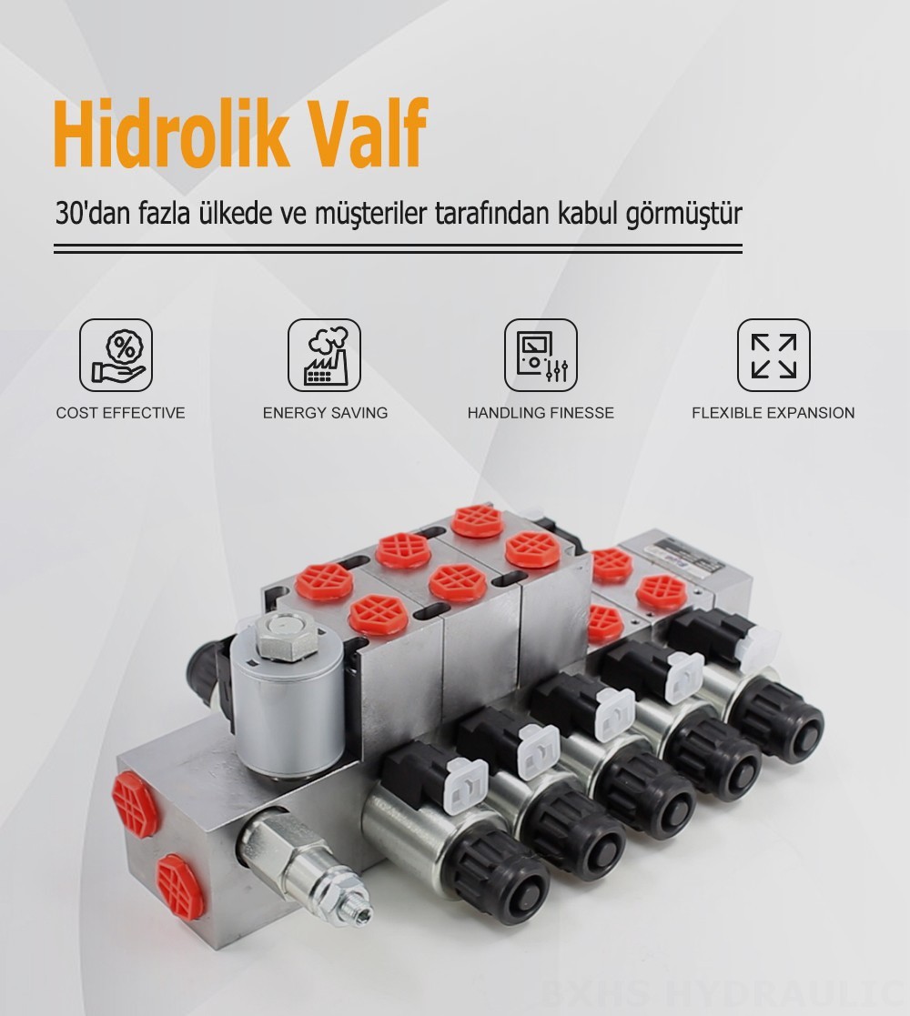 DCV56 Elektrikli orantılı 5 Makara Kesitsel Yönsel Valf
