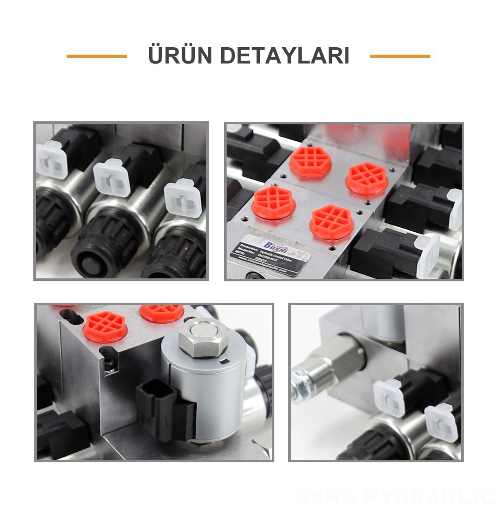 DCV56 Elektrikli orantılı 5 Makara Kesitsel Yönsel Valf