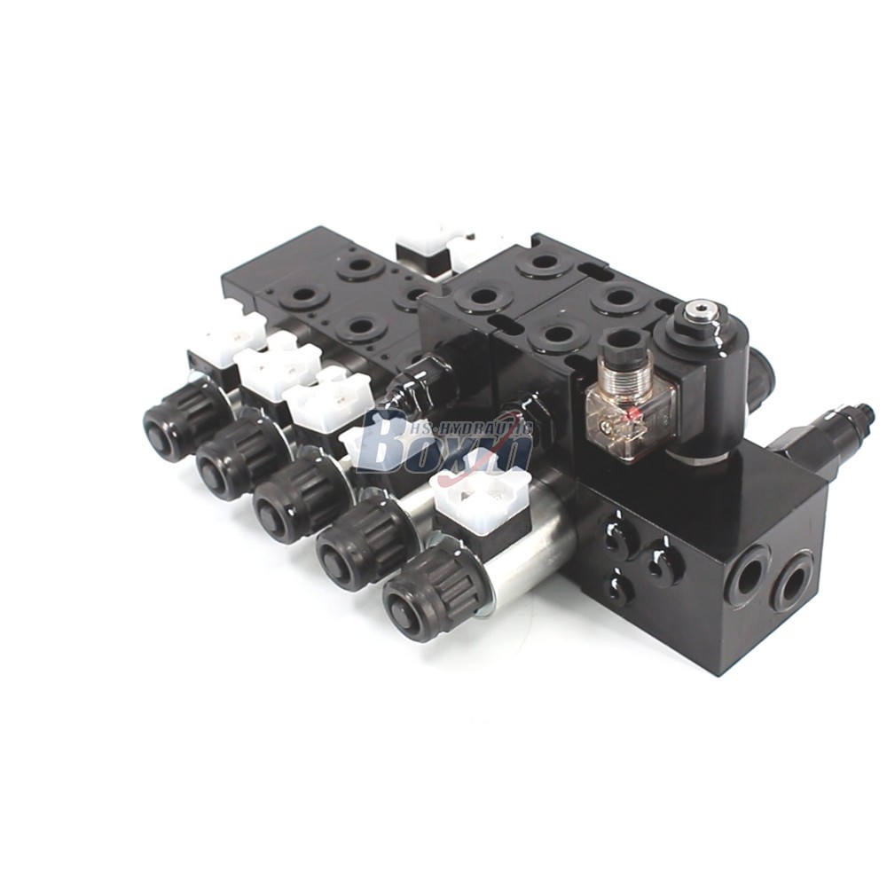 Large Scale Production DCV56-H Solenoid 5 Spool Sectional Control Valves main image
